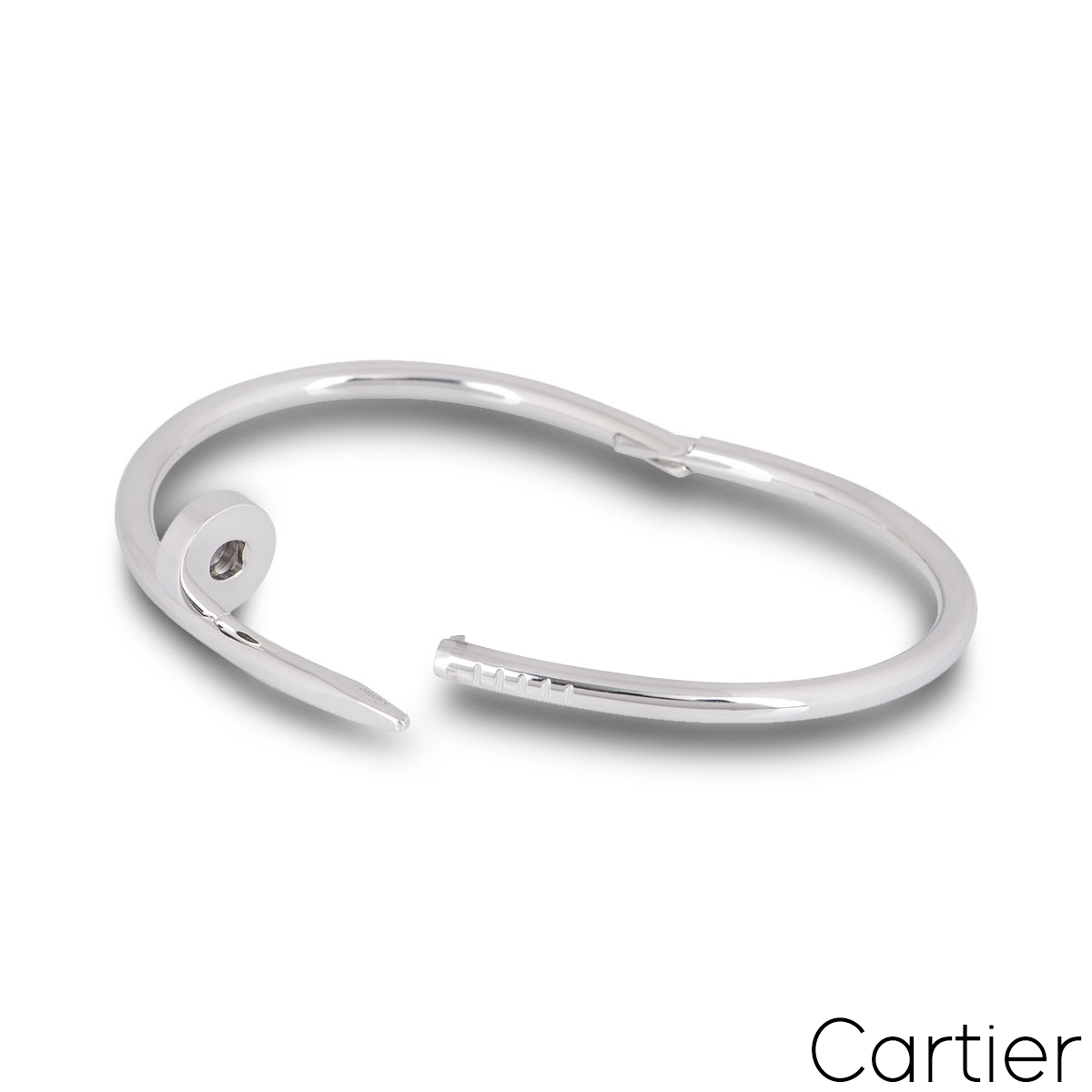 Cartier White Gold Plain Juste Un Clou Bracelet Size 19 B6048319